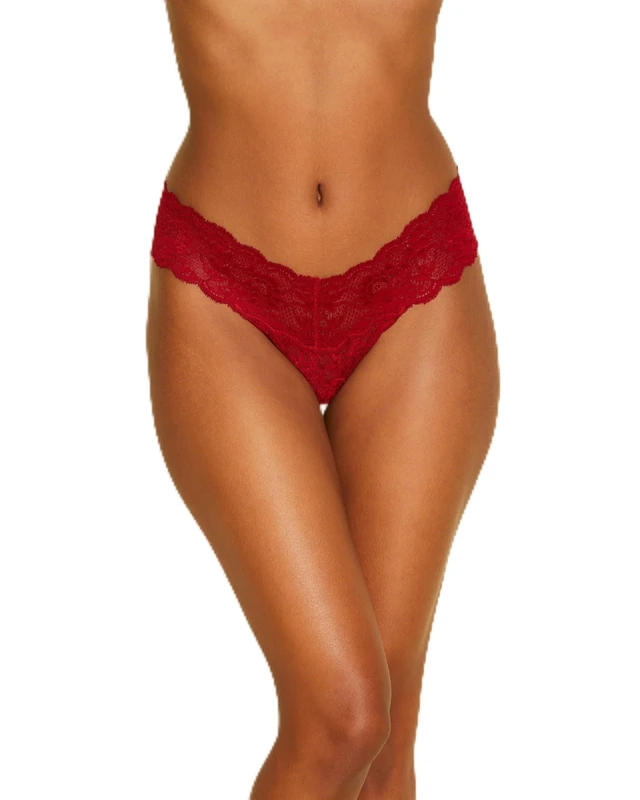 Cosabella Women's Say Never Cutie Low Rise Thong Panties, Sindoor Red, One Size