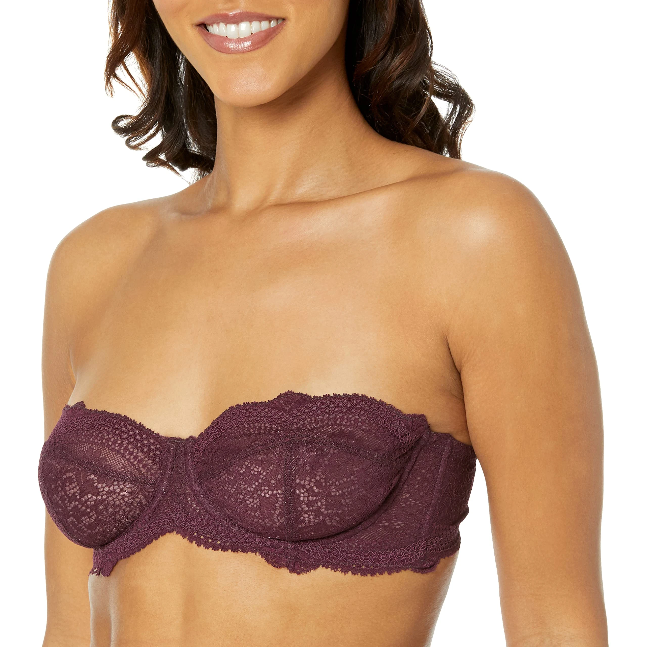 Cosabella Women's Forte Strapless Bra, Burgundy, 32B