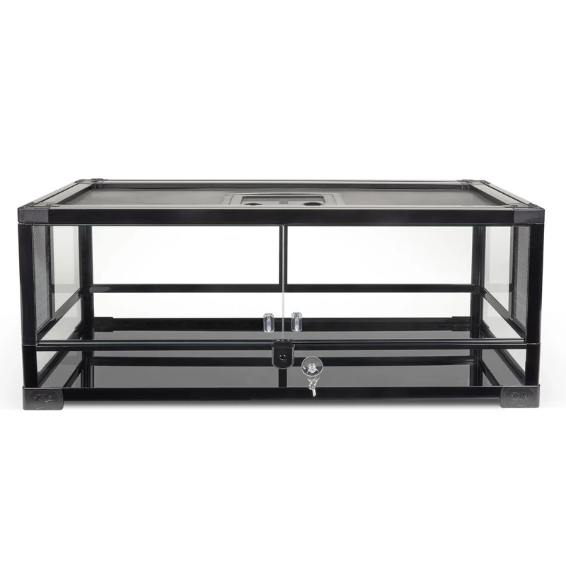 Zilla QuickBuild Terrarium, Sleek Glass Reptile Habitat, Easy Setup, Suitable for all Types of Reptile Pets, Whether Amphibians, Reptilians, Snakes, or Even Arachnids, 30"x12"x12", Black, 30x12x12