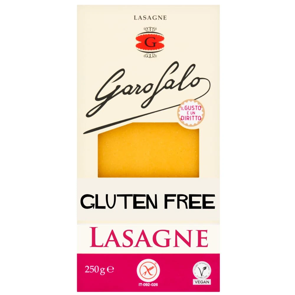 Garofalo Gluten Free Lasagne Sheets, 400g - Suitable for Coeliac and Vegan diets (Pack of 1)