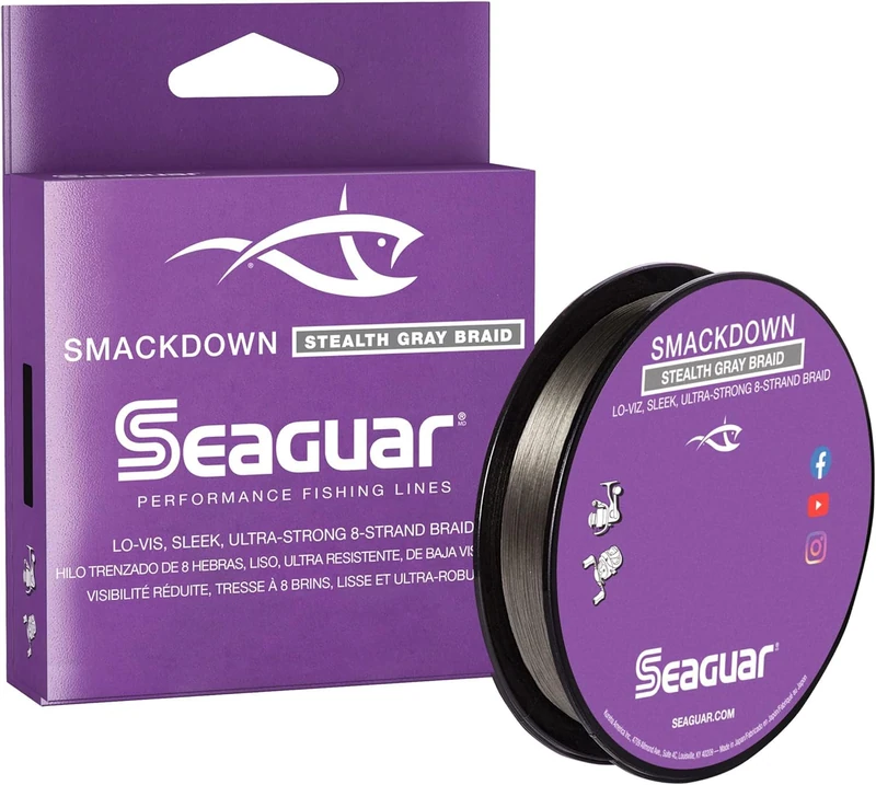 Seaguar Smackdown 100% Fluorocarbon Fishing Line - Stealth Gray Braid, 30lb Break Strength, 300yds - 30SDSG300