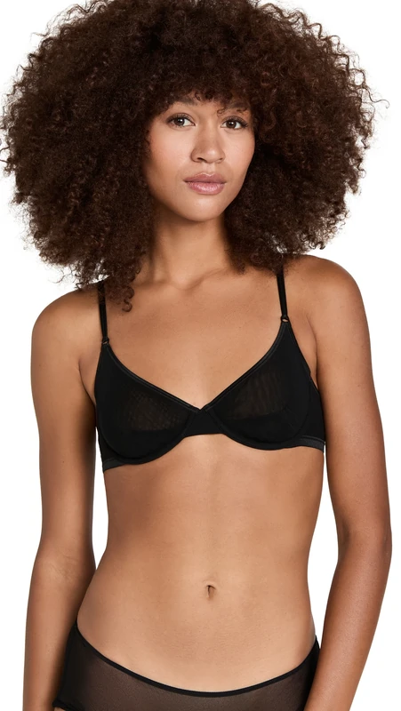 Cosabella Women's Soire Confidence Molded Bra, Sheer, Black, 30DD