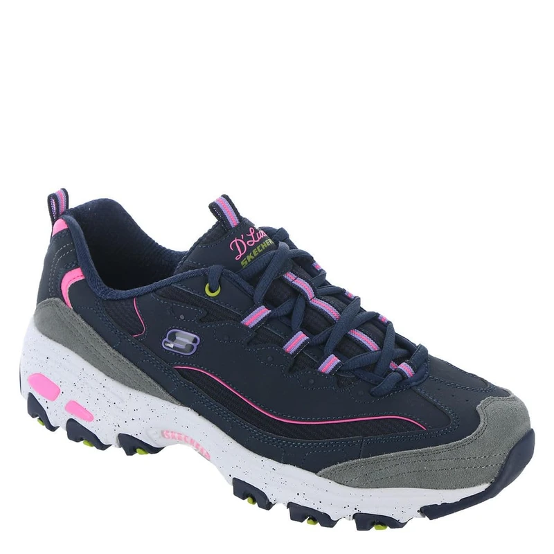 Skechers Women's D'Lites Sneaker, Navy/Multi, 8.5