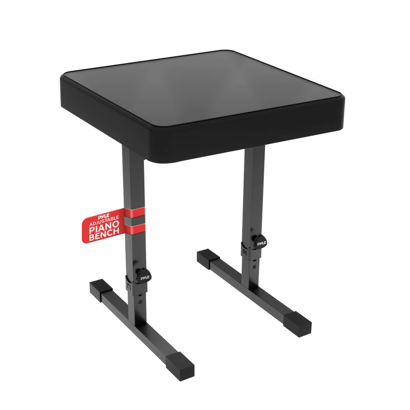 Pyle Piano Bench, Portable Padded Keyboard Bench, Height Adjustable Musician Stool with Non-Slip Rubber Feet- for Musicians, Players & Performers-Adults, Teens, Kids