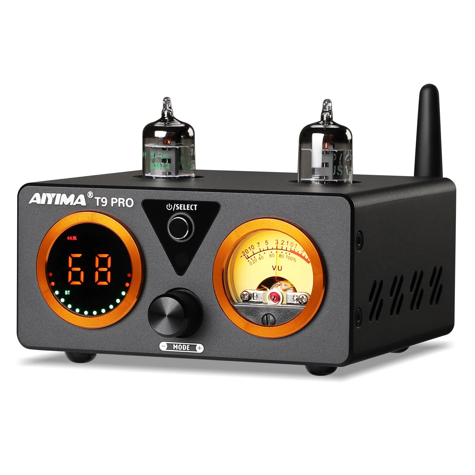 AIYIMA T9PRO JAN5725 Vacuum Tube Amplifier 100Wx2 TPA3250 Stereo USB DAC Amp QCC3031 Bluetooth 5.1 aptxHD COAX/OPT HiFi Home Audio Digital Amplifiers with VU Meter(32V power supply)