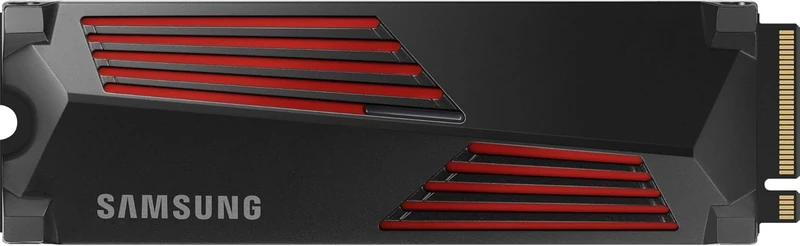 Samsung 990 PRO Heatsink NVMe M.2 SSD with heat sink, 1 TB, PCIe 4.0, 7,450 MB/s read, 6,900 MB/s write, Internal SSD with RGB for PC/console gaming and video editing, MZ-V9P1T0CW