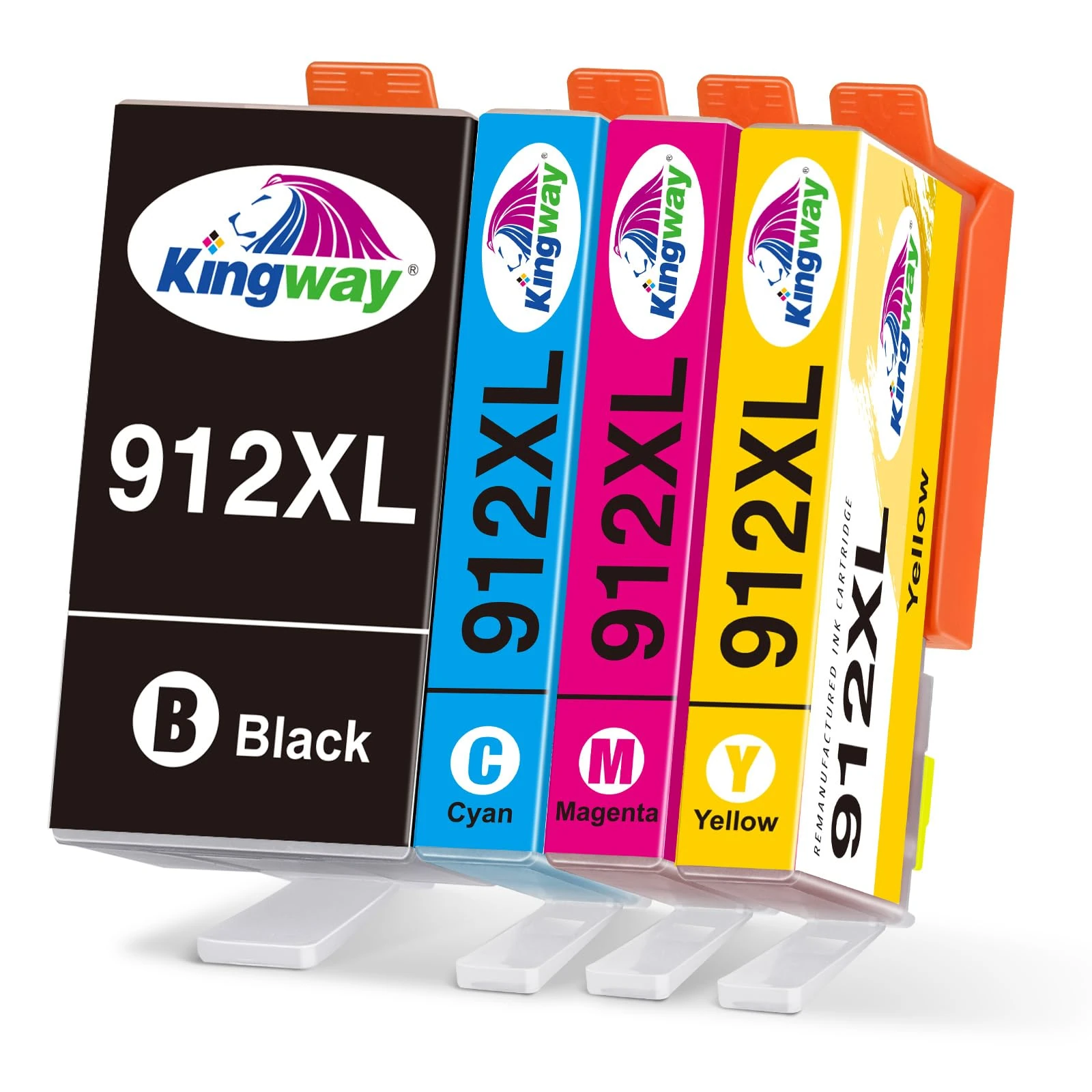 912XL Ink Cartridges Remanufactured for HP 912XL Ink Cartridges Multipack for HP OfficeJet 8010 8012 8013 8014 8015 8017 8018 OfficeJet Pro 8020 8022 8023 8024 8025 Black Cyan Magenta Yellow 4 Pack