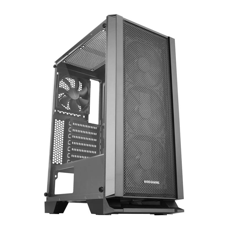 Mars Gaming MC-MASTER, ATX PC Case, Metal-Mesh Front Panel, Tempered Glass Window, 4 Ultra-quiet 120mm Fans, Black