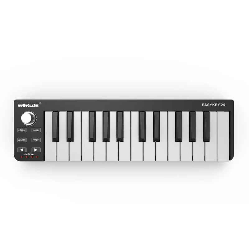 Worlde Easykey Midi Keyboard with 25 Touch-Dynamic Keys