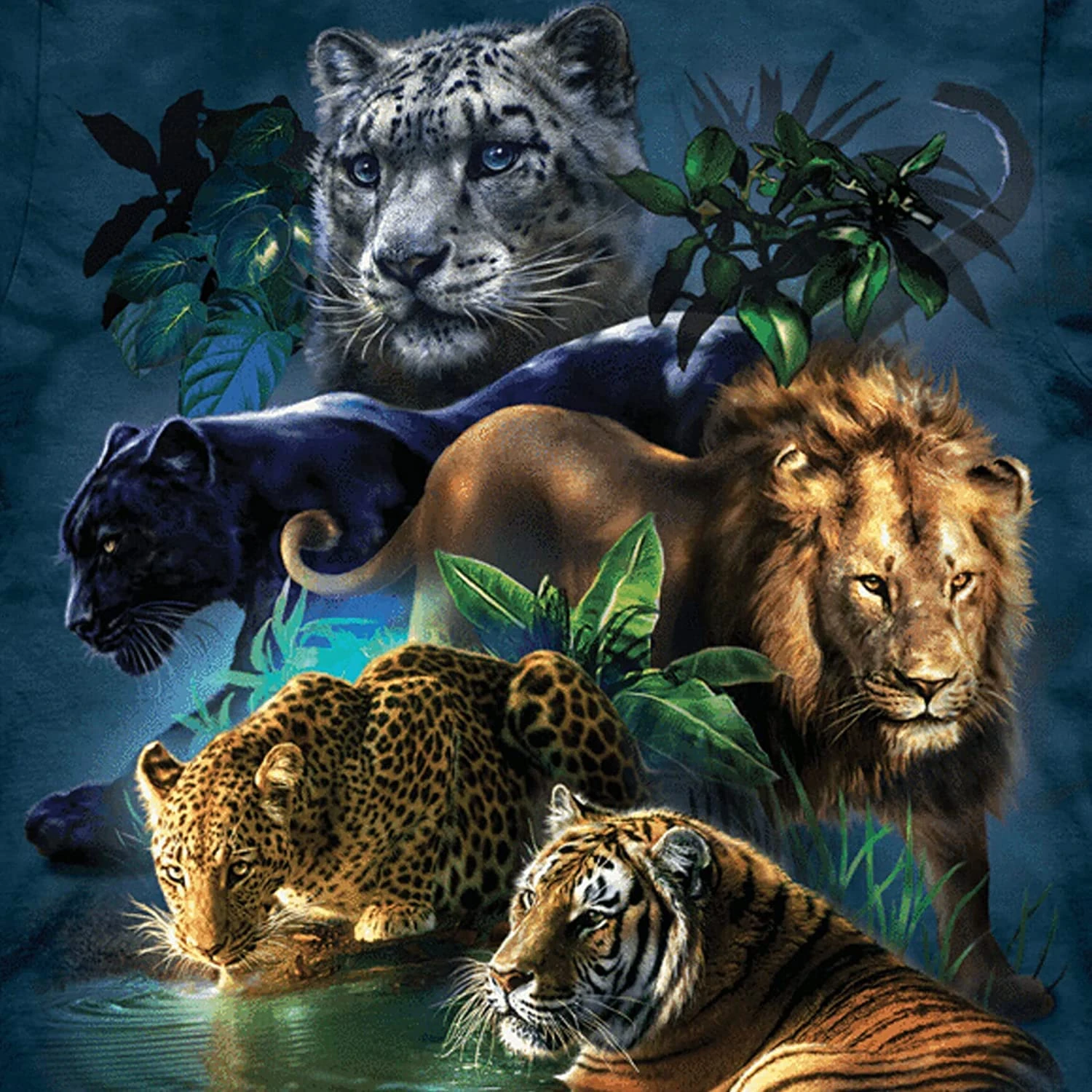 SYMON Cross Stitch Kits for Adults,Leopard Tiger Lion,11CT Counted Printed Cross Stitch Kits,15.74 ×15.74 Inch