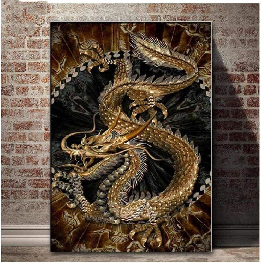 SYMON Cross Stitch Kits for Adults,Dragon,11CT Counted Printed Cross Stitch Kits,16 ×20 Inch