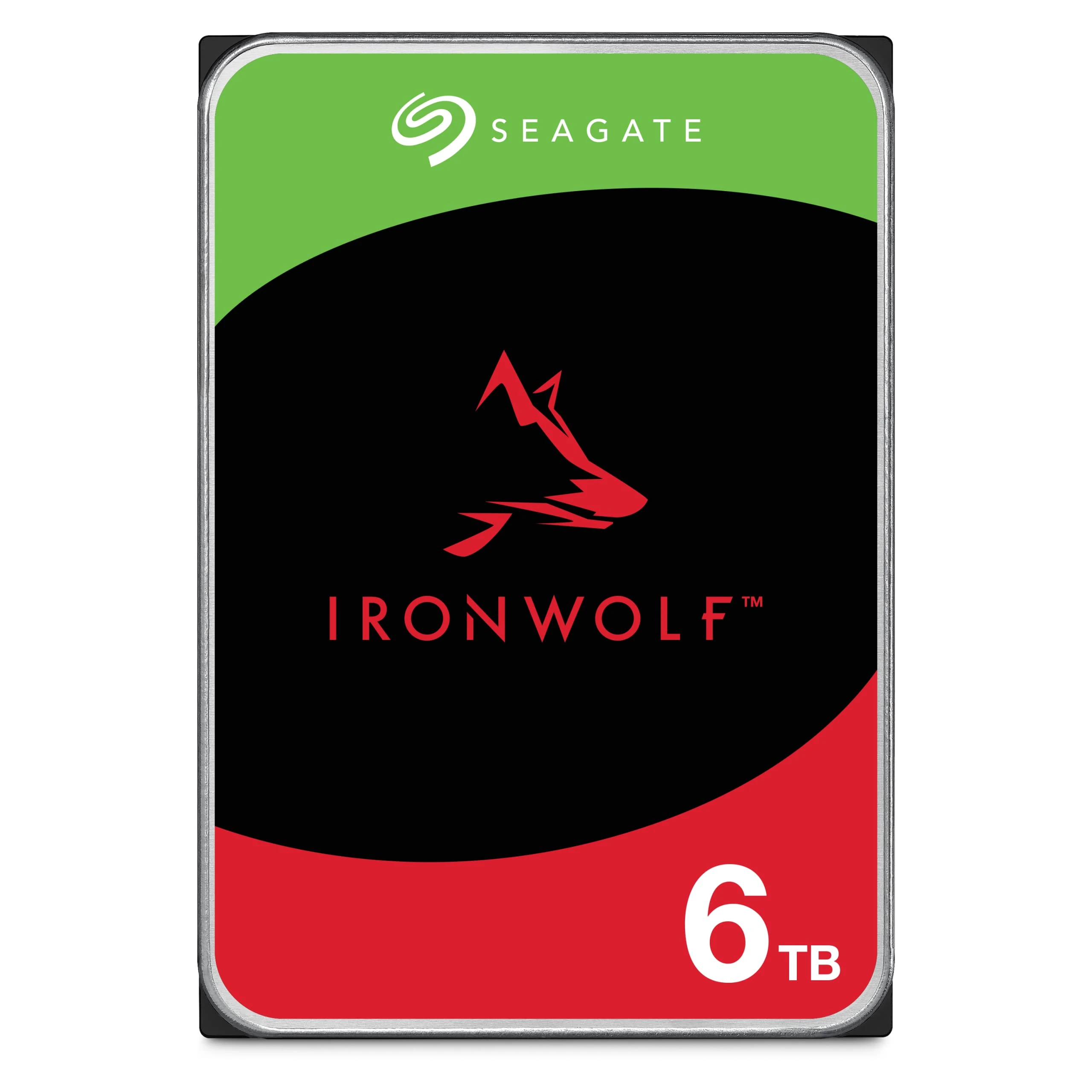 Seagate IronWolf 6TB, Internal NAS HDD, CMR 3.5 Inch, SATA 6GB/s, 5400 RPM, 256MB Cache for RAID NAS, Data Rescue Services, Frustration Free Packaging (ST6000VNZ06)