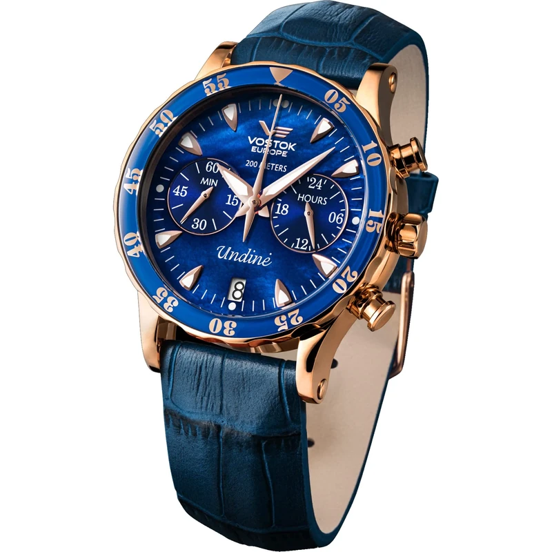 Vostok Europe Women Chronograph Japanese Quartz Watch with Silicone Strap VK64-515B670