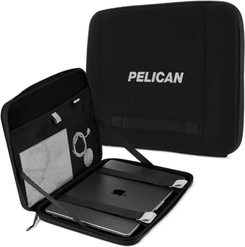 Pelican Ranger Series,Laptop Bag/Sleeve,16 Inch, Black [Elastic Carrying Handle] [Secure Zip Lock] Water Resistant & Heavy Duty Laptop Case for MacBook Pro 16,Air, iPad Pro, HP, Stealth Black, 16"