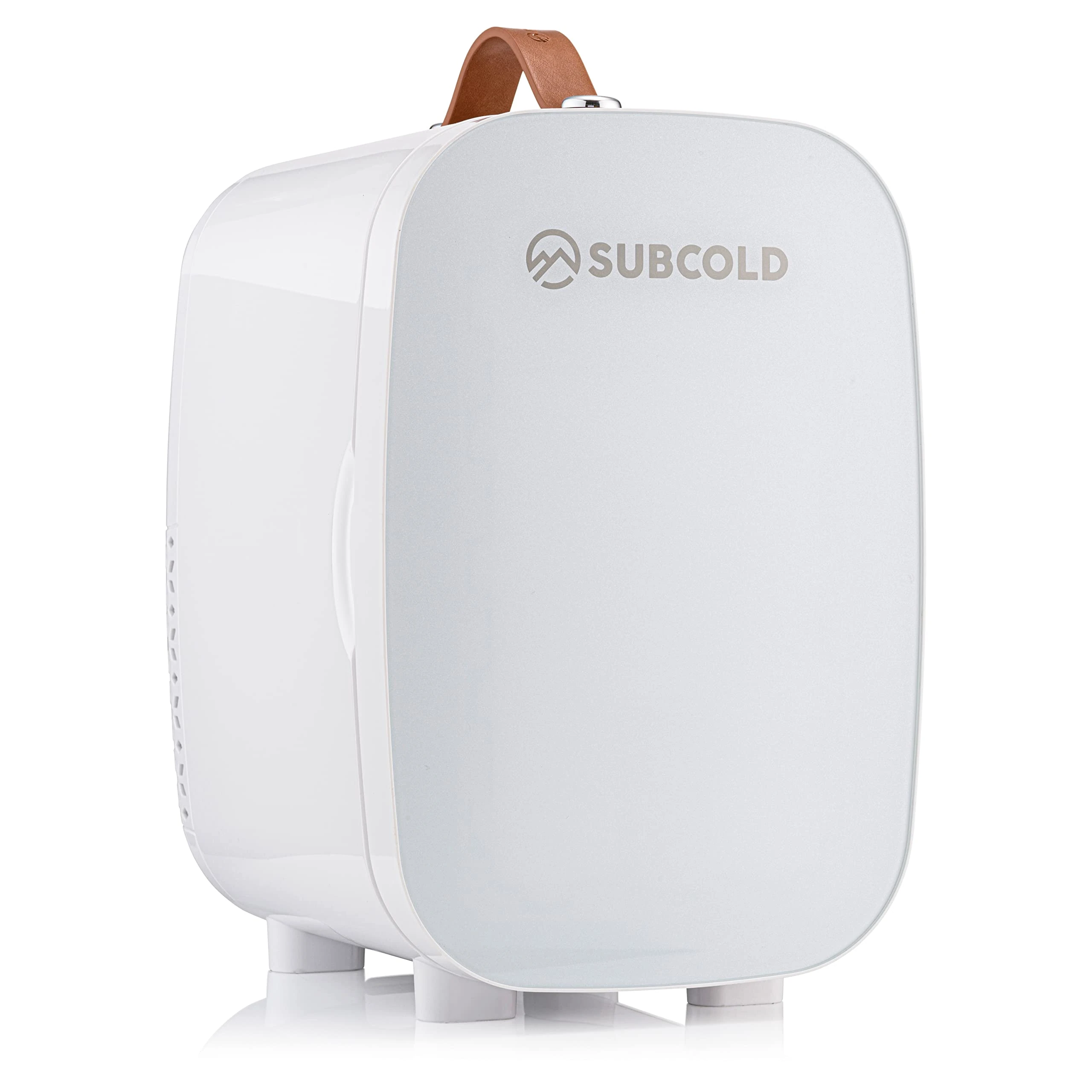 Subcold Pro6 Luxury Mini Fridge Cooler | 6 Litre / 8 Cans | AC and Exclusive USB Power Option | Portable Small Fridge for the Office, Bedroom, Car, Travel, Skincare & Cosmetics (White) (Renewed)