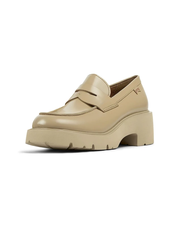 Camper Women's Milah Moccasin, Medium Beige, 7 UK
