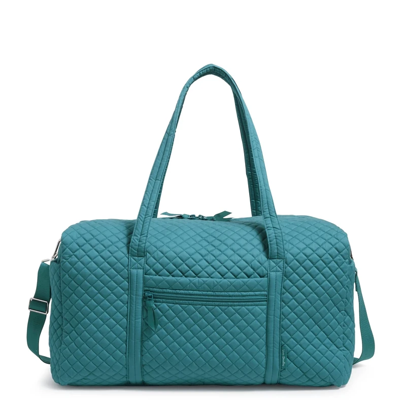 Vera Bradley Women's Cotton Large Travel Duffel Bag, Forever Green - Recycled Cotton, One Size