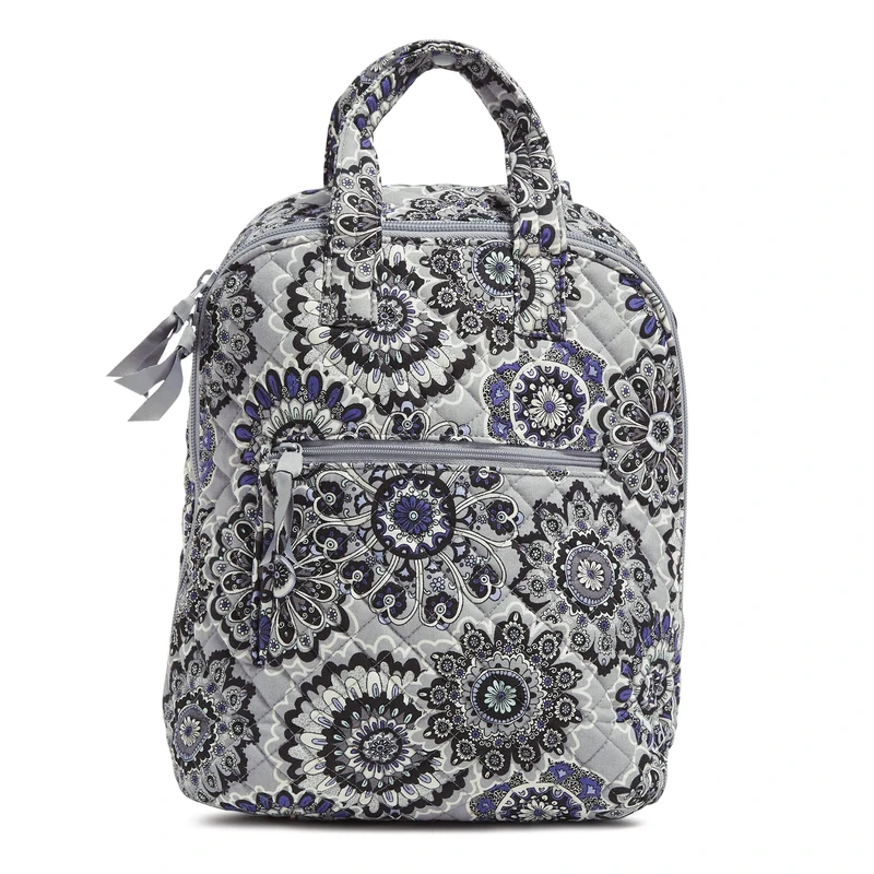 Vera Bradley Women's Mini Totepack Backpack Bookbag, Tranquil Medallion-Recycled Cotton, One Size