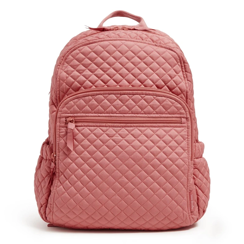 Vera Bradley Women's Cotton Campus Backpack, Terra Cotta Rose - Recycled Cotton, One Size