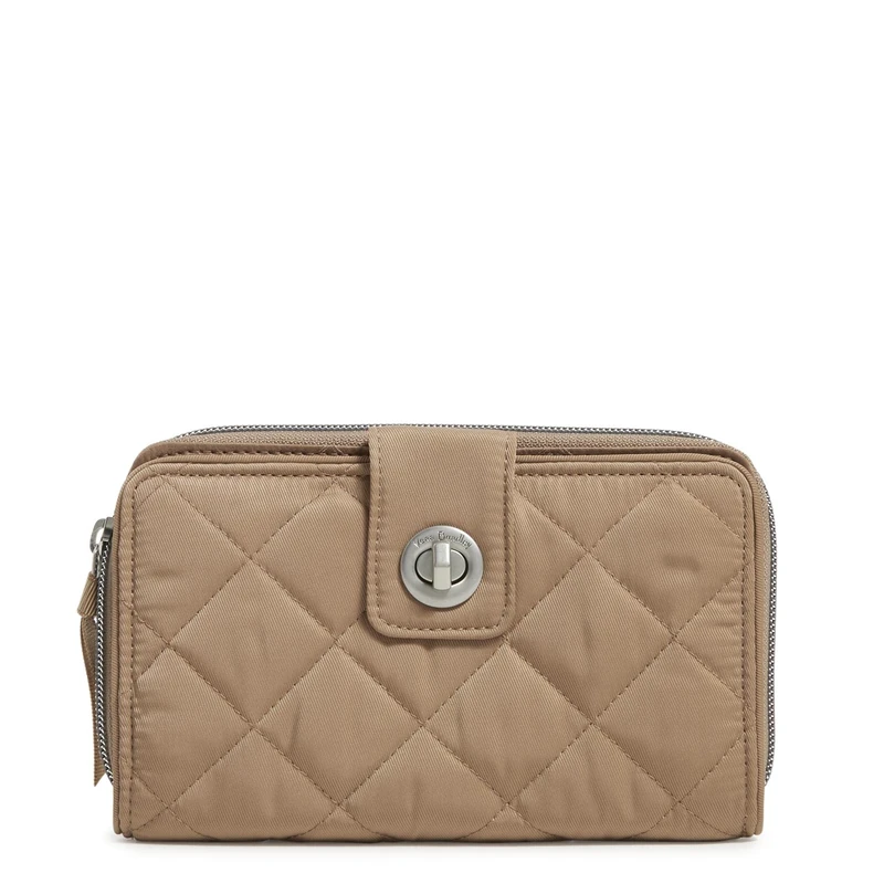 Vera Bradley Women's Performance Twill RFID Turnlock Wallet, Meadowlark Tan, One Size - Image 1