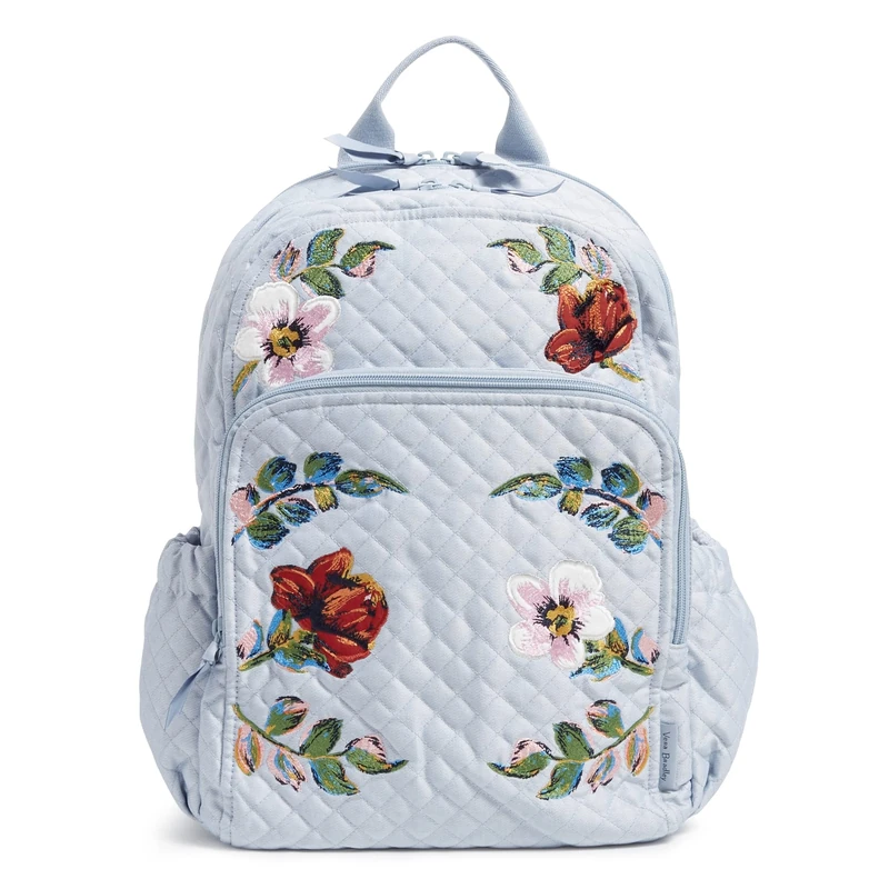 Vera Bradley Women's Denim Campus Backpack Bookbag, Sea Air Floral, One Size