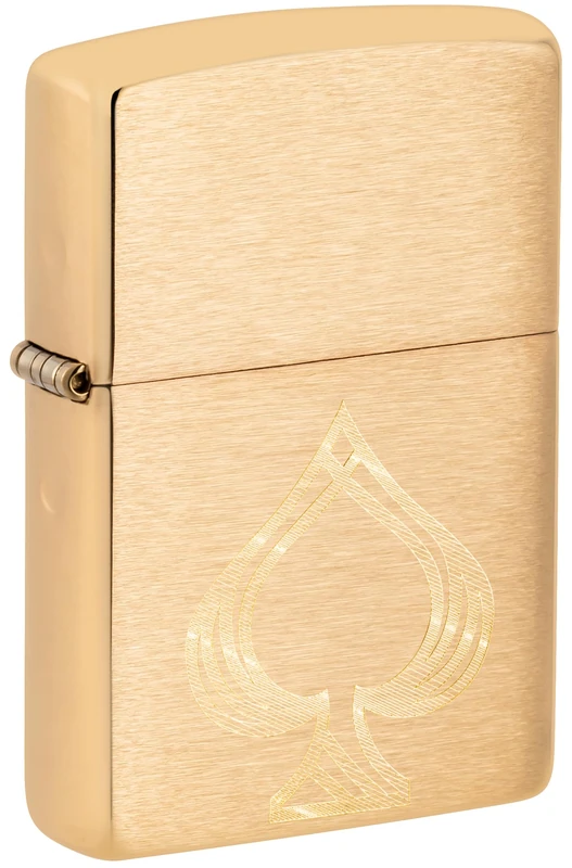 Zippo Lighter, Metal, Brushed Brass, One Size