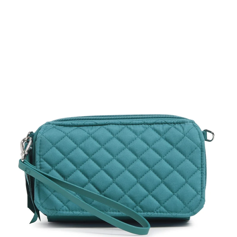 Vera Bradley Cotton All in One Crossbody Purse with RFID Protection, Forever Green - Recycled Cotton, One Size