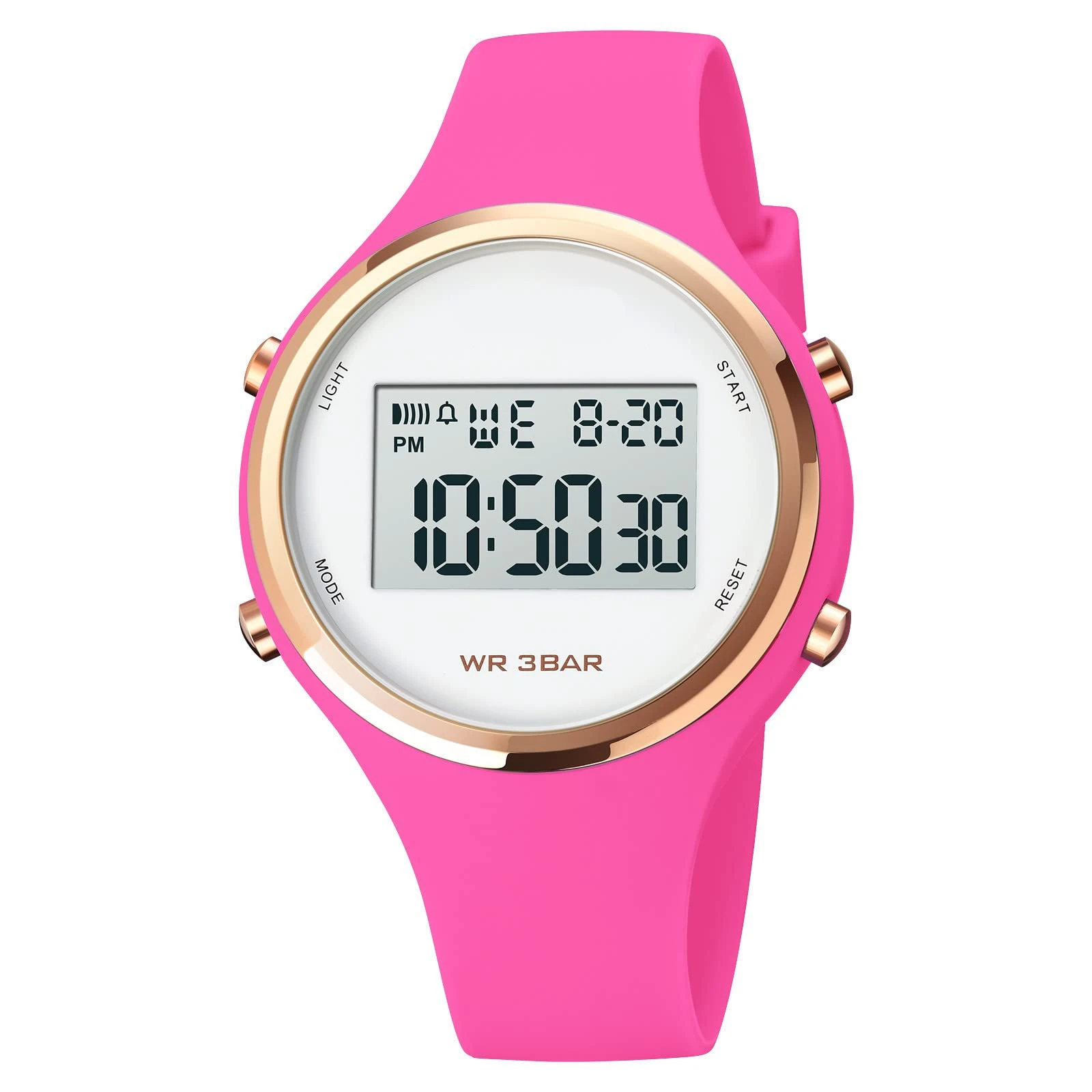 GBB Digital Watches for Women, Multifunction Waterproof Ladies Watch, Fashion Colorful Sport Wrist Watch for Women Girls Students Female (Rose RED)