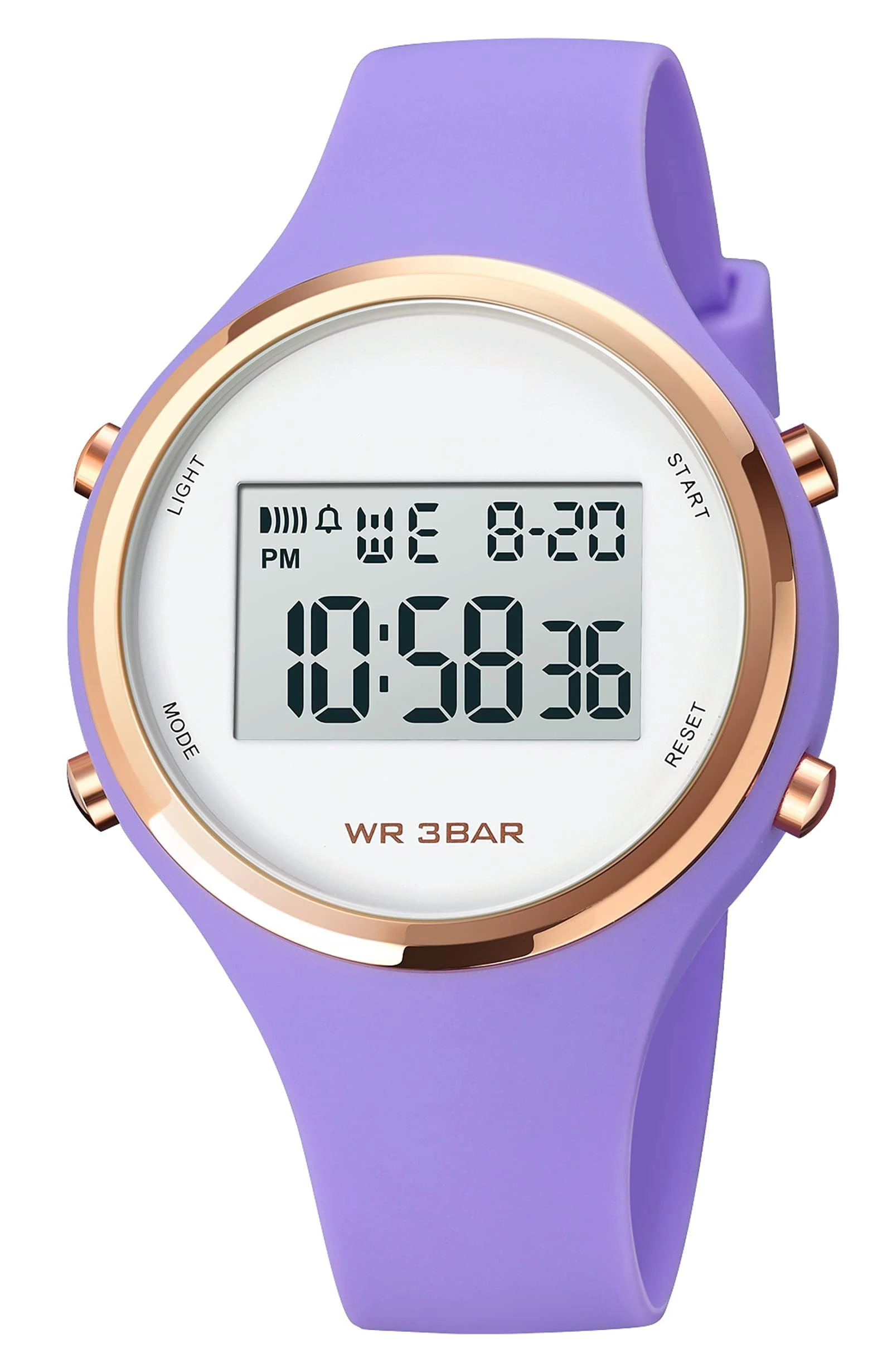 GBB Digital Watches for Women, Multifunction Waterproof Ladies Watch, Fashion Colorful Sport Wrist Watch for Women Girls Students Female (Purple)