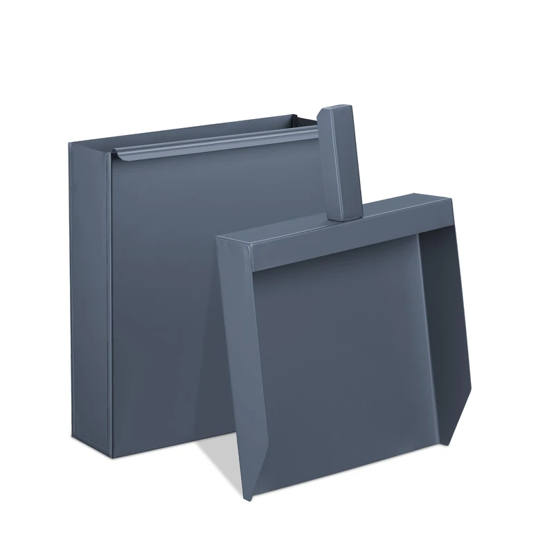 Relaxdays Ash Bucket with Shovel, Steel, Bin with Lid for Fireplace & Stove, HWD: 35.5 x 23 x 9 cm, Ashtray, Anthracite