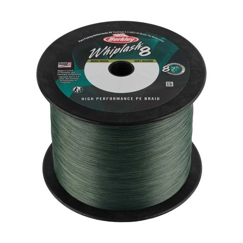 Berkley Whiplash8, Fishing Line, Superline, , Predator Fishing, Pike, Perch, Zander, Trout, Unisex, Moss Green, 0.3mm | 71.6kg | 158lb | 2188yd