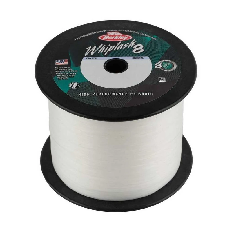 Berkley Whiplash8, Fishing Line, Superline, , Predator Fishing, Pike, Perch, Zander, Trout, Unisex, Crystal, 0.16mm | 20.9kg | 46lb | 2188yd