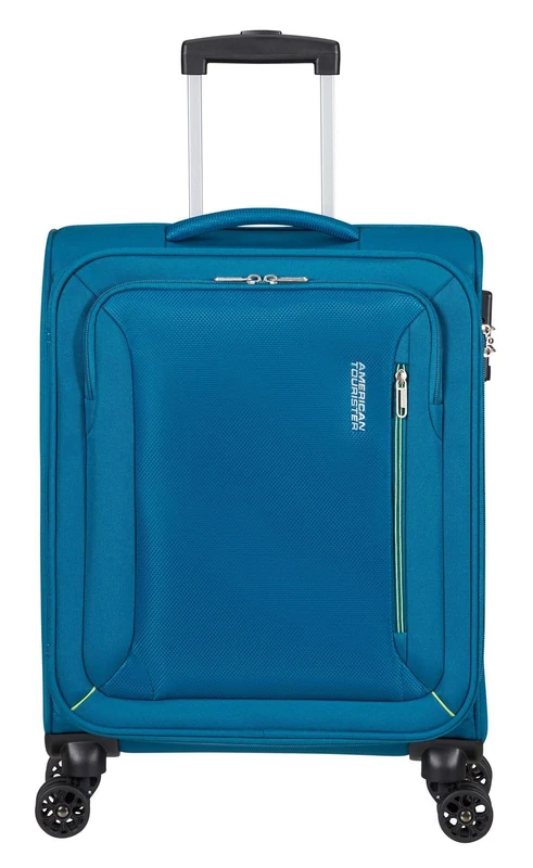 American Tourister Hyperspeed 4-Wheel Cabin Suitcase 55 cm, Deep Teal, Standard Size, Hand Luggage - Image 1