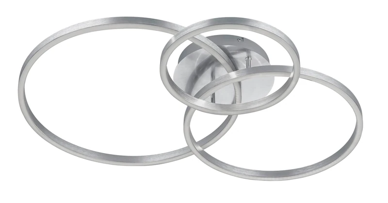 TRIO, Ceiling Light, Winona incl. 1 x LED,SMD,28,0 Watt,2700-6500K,3200 Lm. incl. 1 x LED,SMD,10,0 Watt, Body: Metal, Matt Nickel L:78 cm, L:60 cm, H:11.5 cm