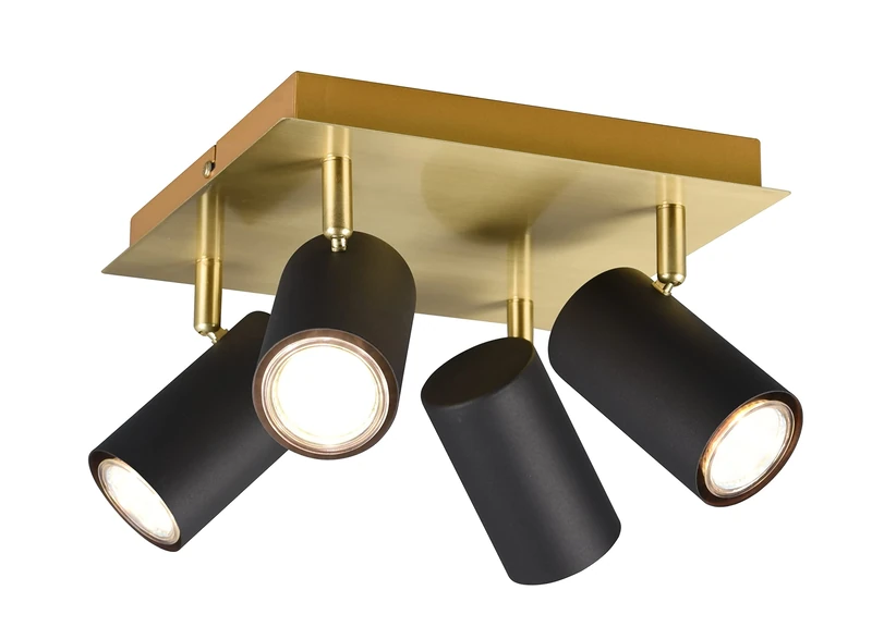 Trio-Leuchten Ceiling Light Black and Gold gu10