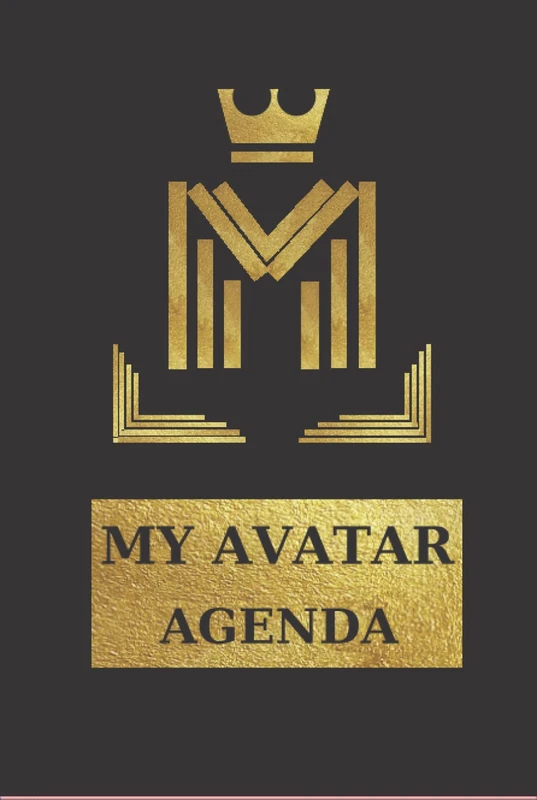 MY AVATAR AGENDA: Blank Lined Stylish Agenda/Black and Gold Smart Planner /Calendar Schedule Organizer/Meeting Agenda For Business-Notes,Ideas,Wide ruled,