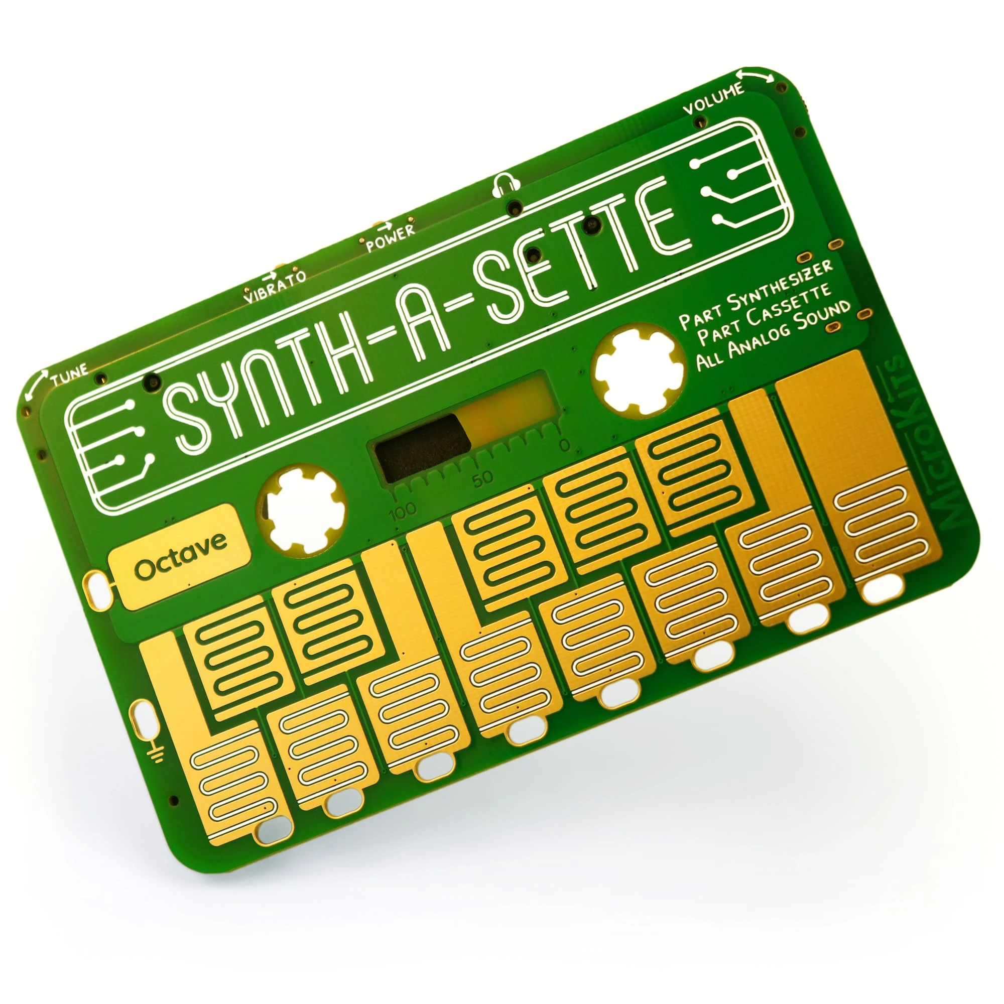 MicroKits Synth-a-Sette: Create Your Own Banana Keyboard With This Cassette Sized Analog Synthesizer, SN1-KIT