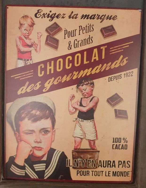 Antic Line Square Metal Plaque 50 x 38 cm Chocolate - Image 1