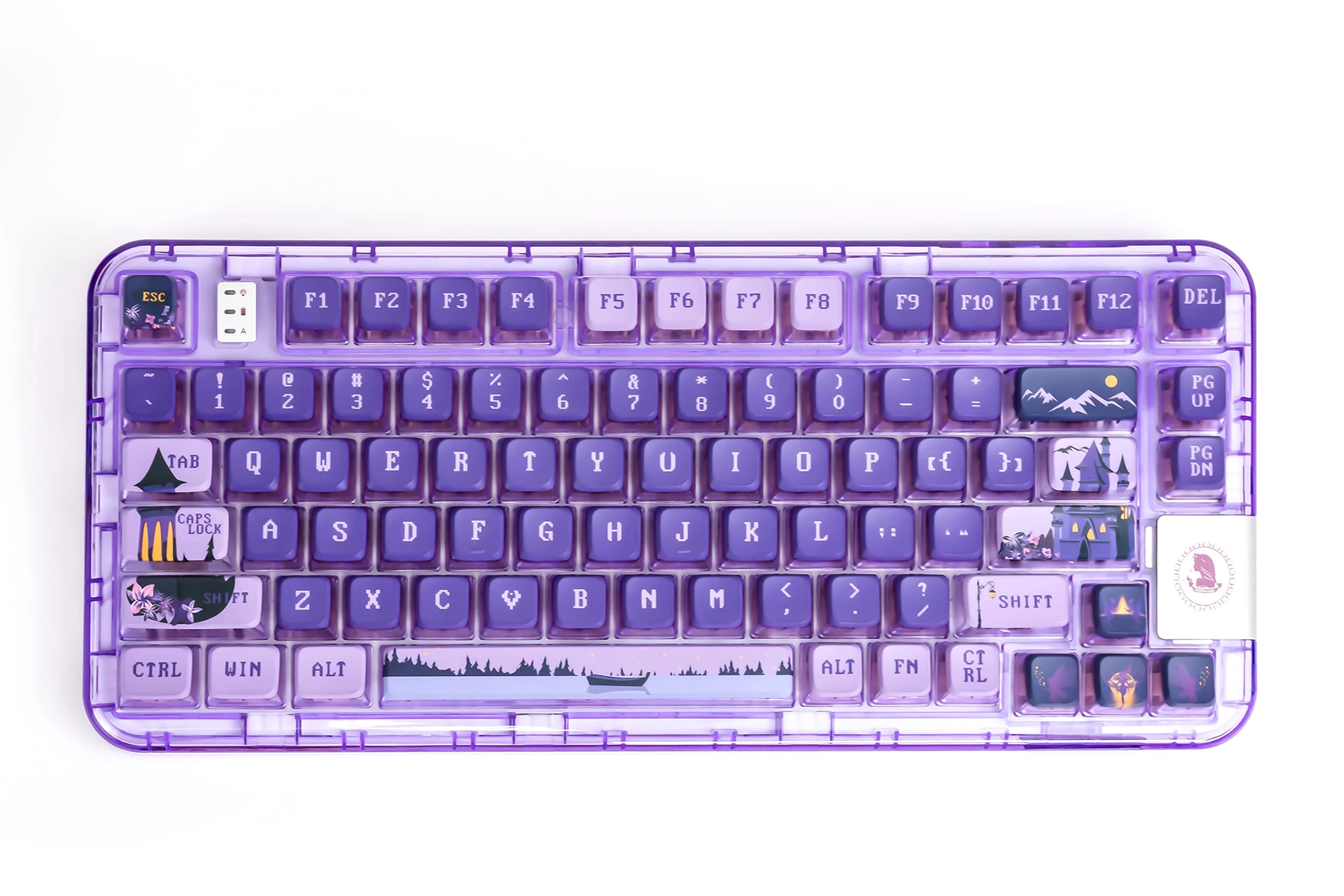 EPOMAKER CK75 75% Transparent Gasket Hot Swap RGB Bluetooth/2.4Ghz Wireless/Type-C Wired Gaming Keyboard with KSA Profile PBT Keycaps, Compatible with Win/Mac/Android(Purple,Clove Switch)