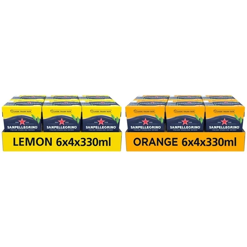 San Pellegrino Classic Taste Lemon 24x330ml & San Pellegrino Classic Taste Orange 24x330ml