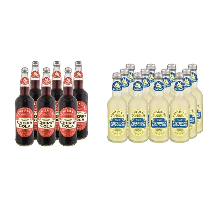 Fentimans Cherry Cola, 6 x 750ml Bottles & Traditional Victorian Lemonade 275 ml (Pack of 12)