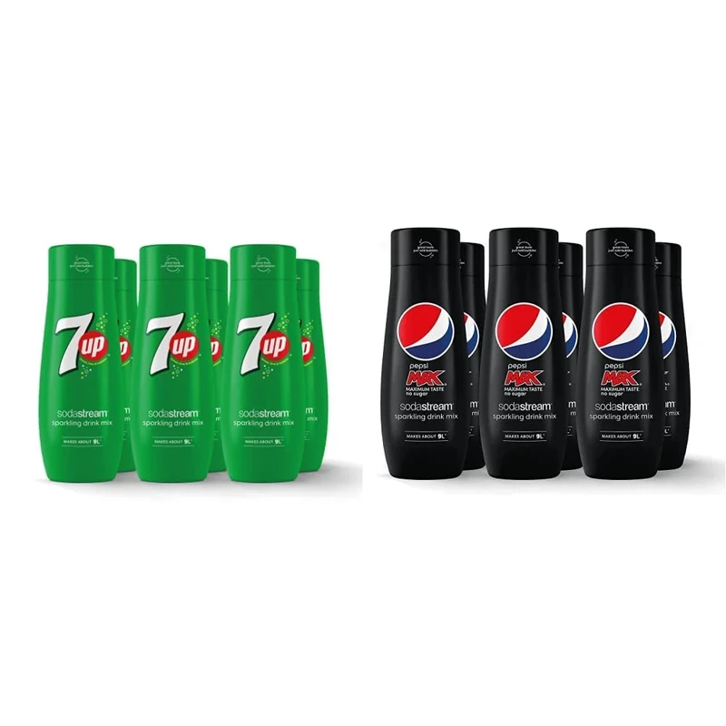 SodaStream 7UP, Makes Up to 54 Litres – 6 x 440 ml Multipack & Pepsi MAX, Makes Up to 54 Litres - 6 x 440 ml Multipack