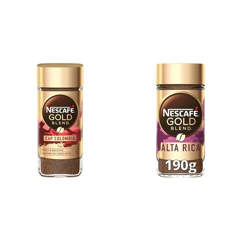 Nescafe Gold Blend Origins Cap Colombia Instant Coffee 95g, Pack of 6 & Nescafe Gold Blend Origins Alta Rica Instant Coffee, 190g