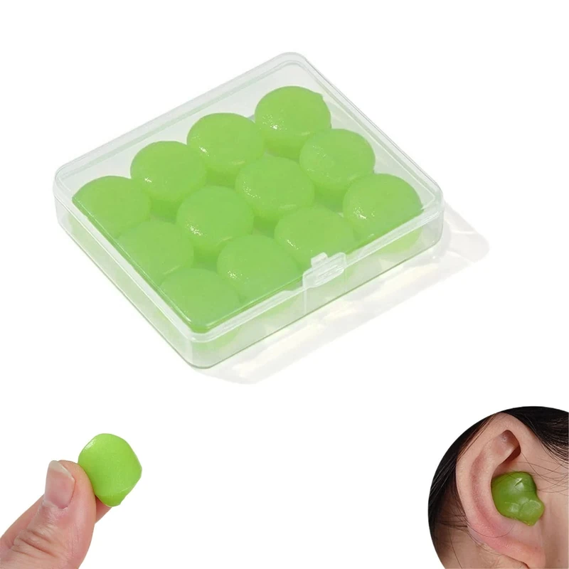 Waterproof Swimming EarPlugs for Adults, Soft Silicone Swim Earplugs, Ear Plugs for Surfing Diving Showering Snorkeling - Keep Water Out and Ear Protection (Green, One Size)