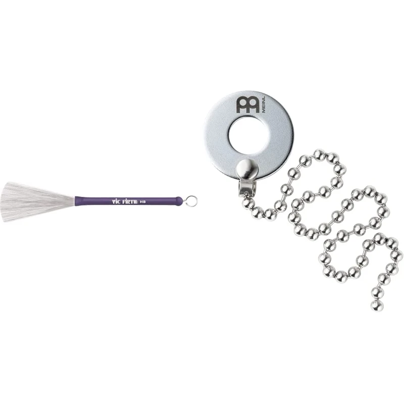 Vic Firth Retractable Wire Heritage Brush - Purple & Meinl Cymbals BACON Cymbal Sizzler with No Rivets Required (VIDEO)