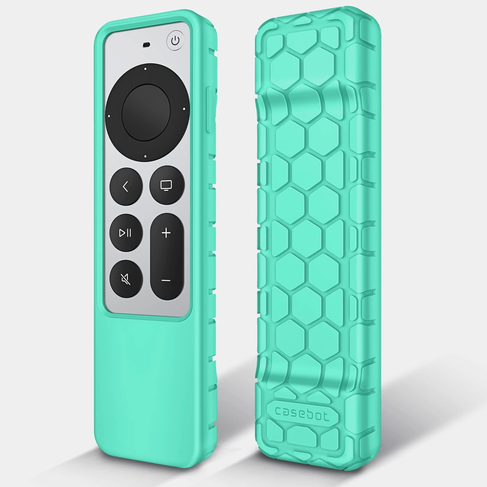 Fintie Protective Case for Apple TV Siri Remote 2021 2022 - Honey Comb Lightweight Anti Slip Shockproof Silicone Cover for Apple TV 4K / HD Siri Remote Controller (2nd Gen / 3rd Gen), Turquoise