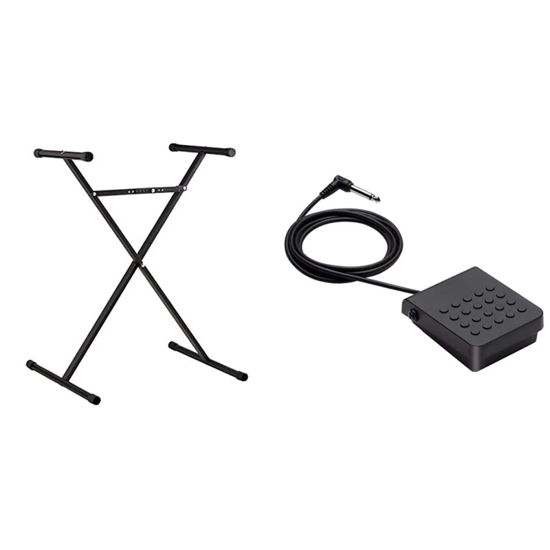 Casio ARST Keyboard Stand - Black & SP-3 - Sustain Pedal Compatible with All Keyboards and Digital Pianos with A Pedal Jack