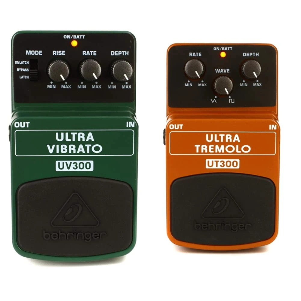 Behringer UV-300 Ultra Vibrato & ULTRA TREMOLO UT300 Classic Tremolo Effects Pedal, Orange