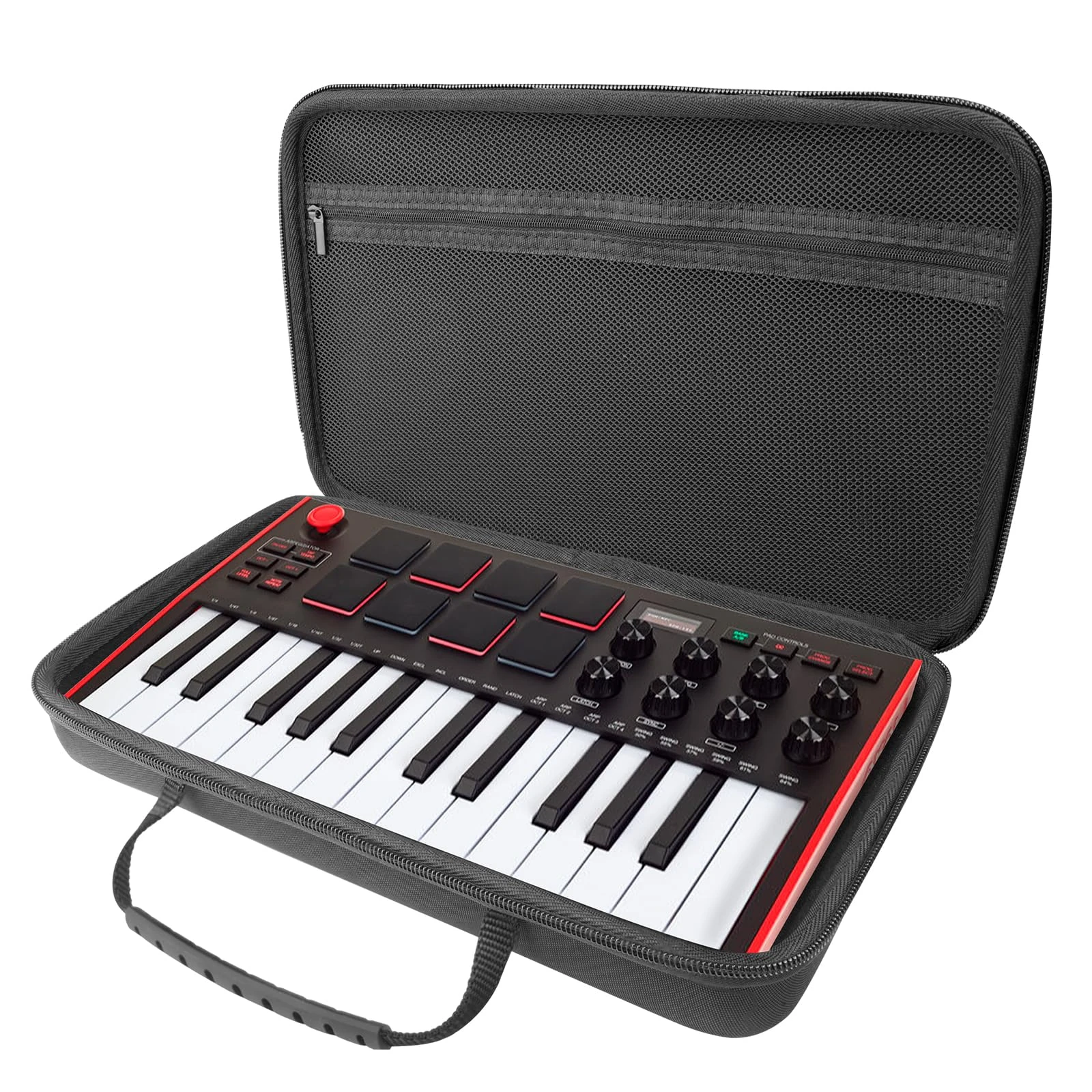 Musiin Premium Velvet Hardshell Case Compatible with AKAI Professional MPK Mini MK3,Hercules DJControl Mix Ultra,MIDI Controller Keyboard cover(Black)
