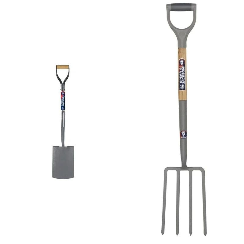 Spear and Jackson Neverbend Professional Treaded Digging Spade 1071AL & 1680NB Neverbend Carbon Digging Fork